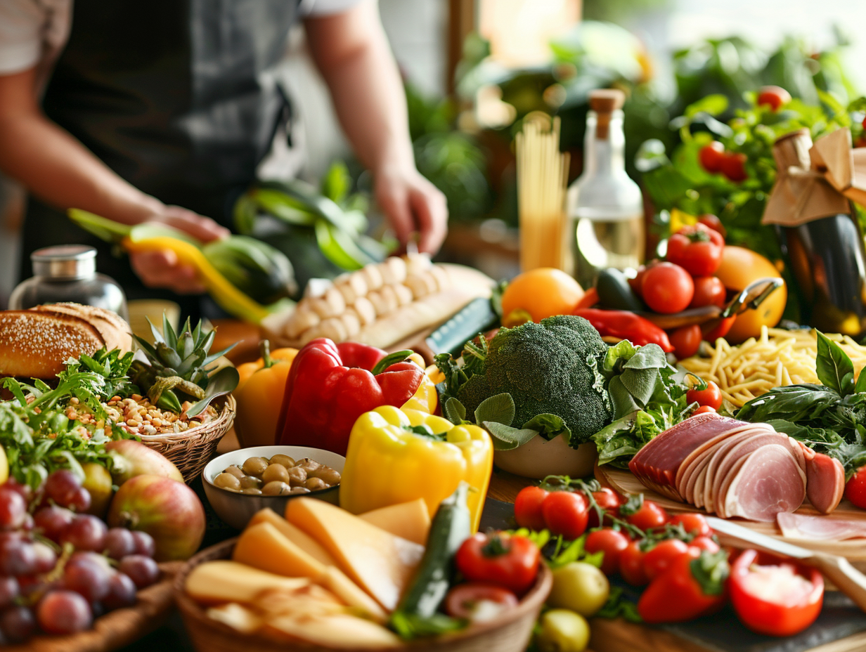 Сімейна трапеза з здоровими продуктами